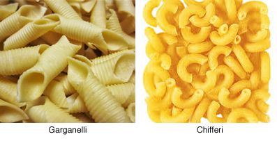 Tipos de pasta: garganelli chifferi