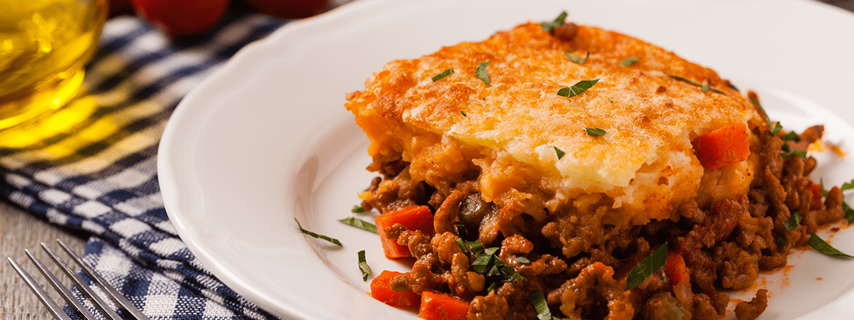 Pastel de carne y queso