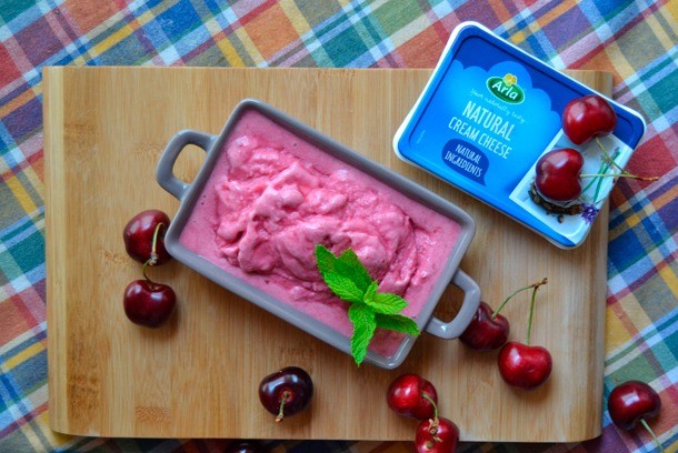 Helado de cerezas con thermomix