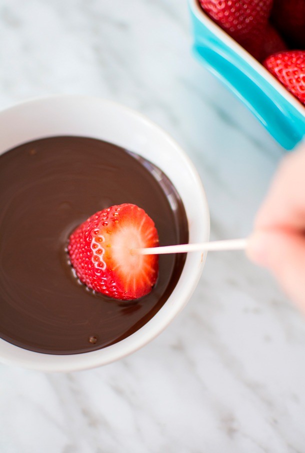 fresas con chocolate