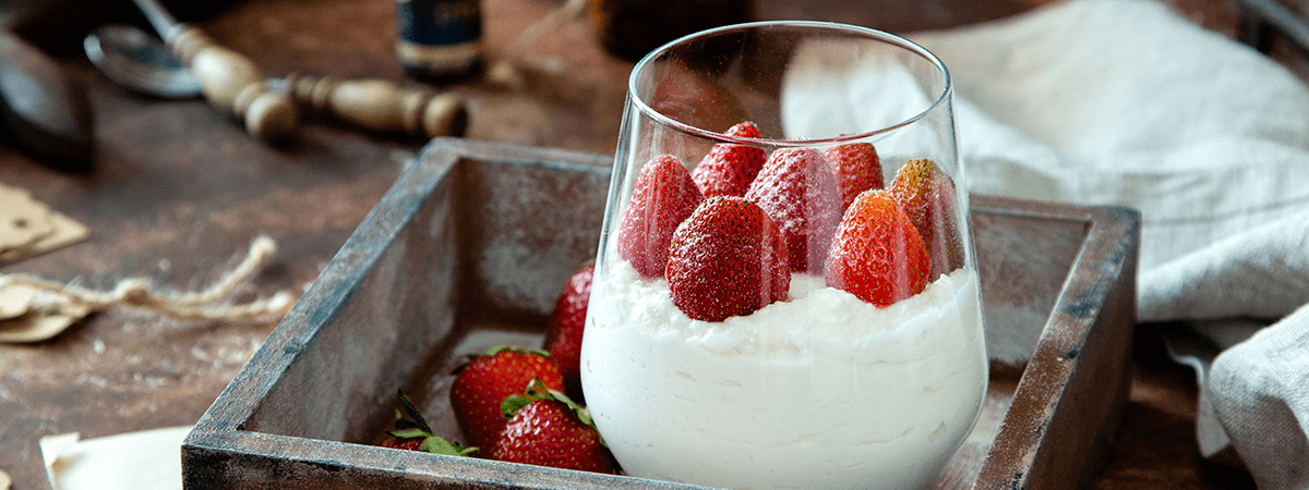 Fresas con queso cottage