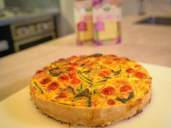 Quiche de puerros con tomates cherry