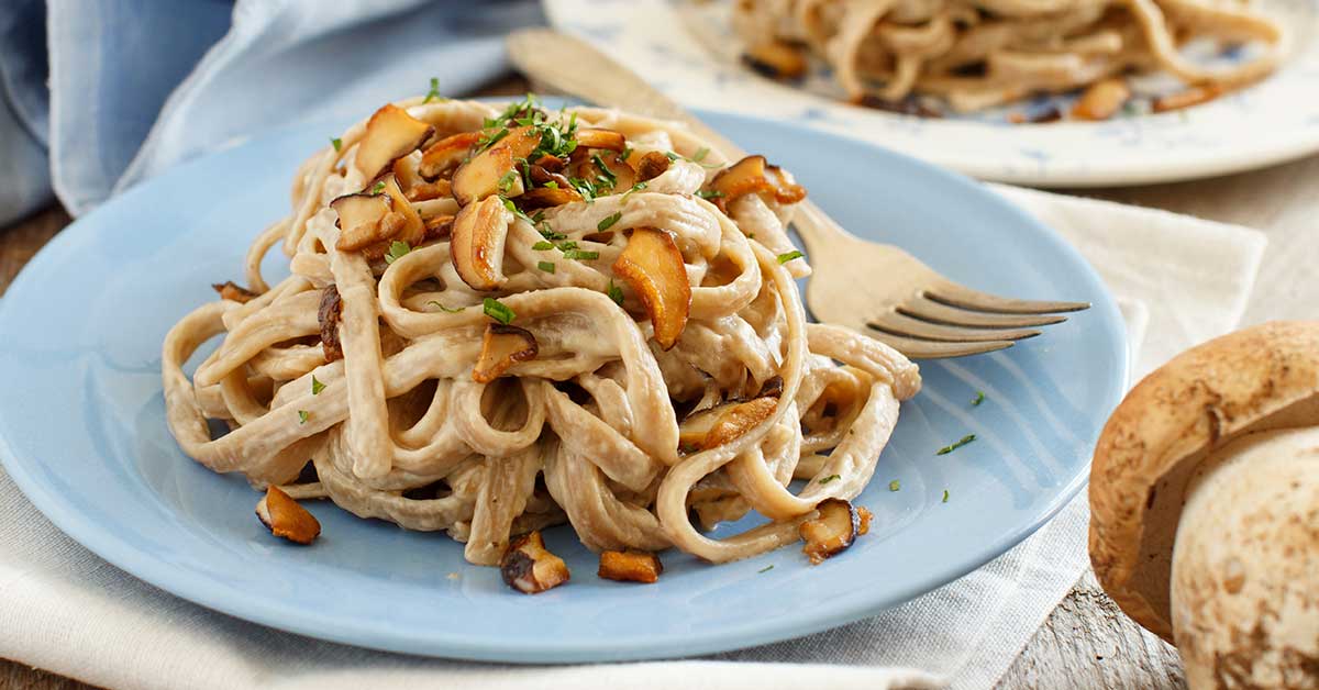 Pasta integral con champiñones