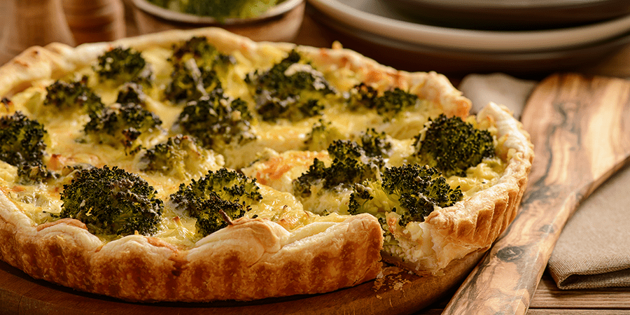 Quiche de brócoli con gouda