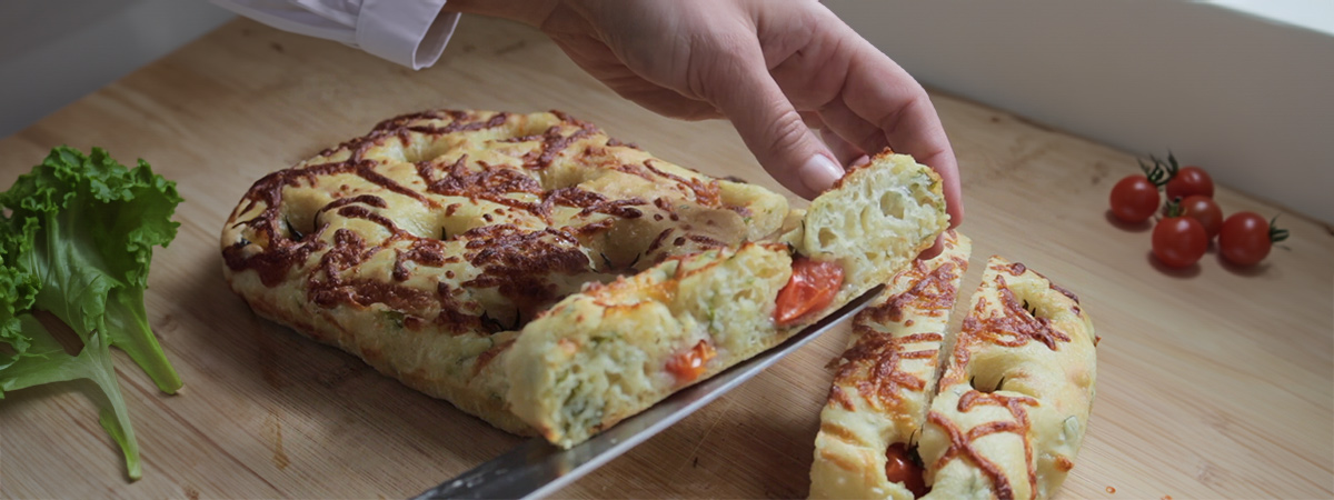 Focaccia de tomates. Arla