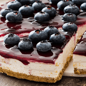 Tarta de queso con arándanos