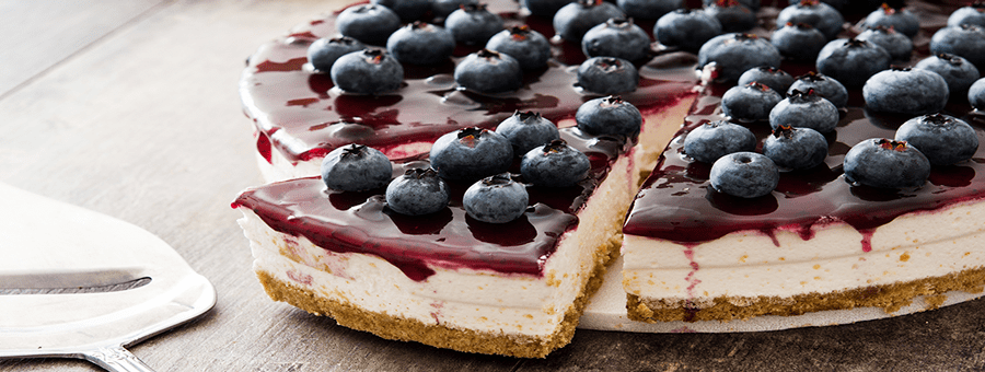 Tarta de queso con arándanos